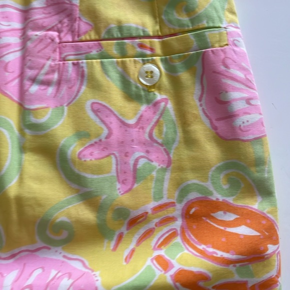 Lilly Pulitzer Yellow Pink Shell Crab Skirt size 10 - Picture 3 of 5